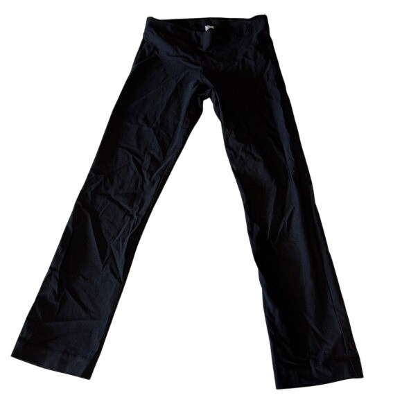 Pineda Womens Black Straight Leg Stretch Trousers Work Pants Size M Made Usa